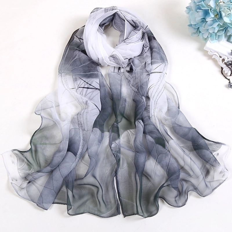 Women's Vacation Color Block Floral Polyester Silk Scarves