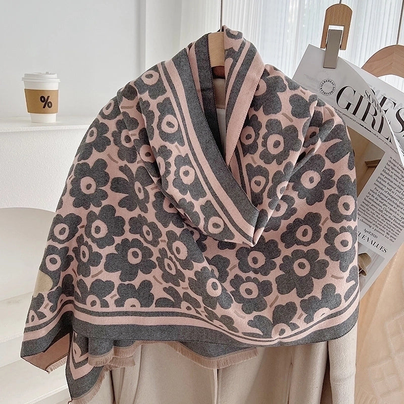 Women's Minimalist Commute Color Block Viscose Fiber Printing Scarf
