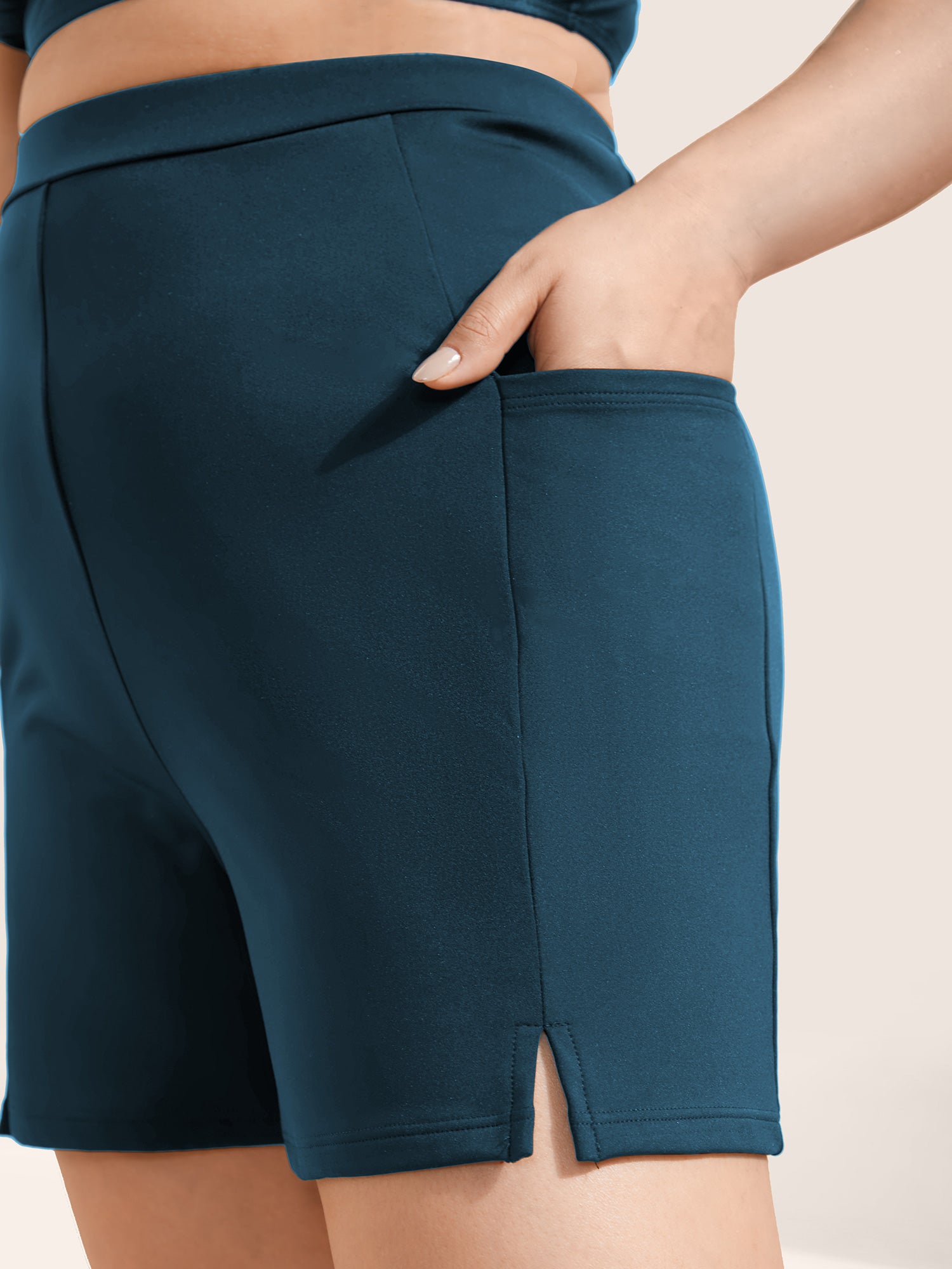 High Rise Pocket Split Side Swim Bottom