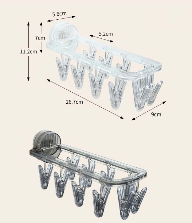 Punch-free Suction Cup Clothing Hanger Multi Hooks Anti-slip Clothes Hanger Stand For Bedroom