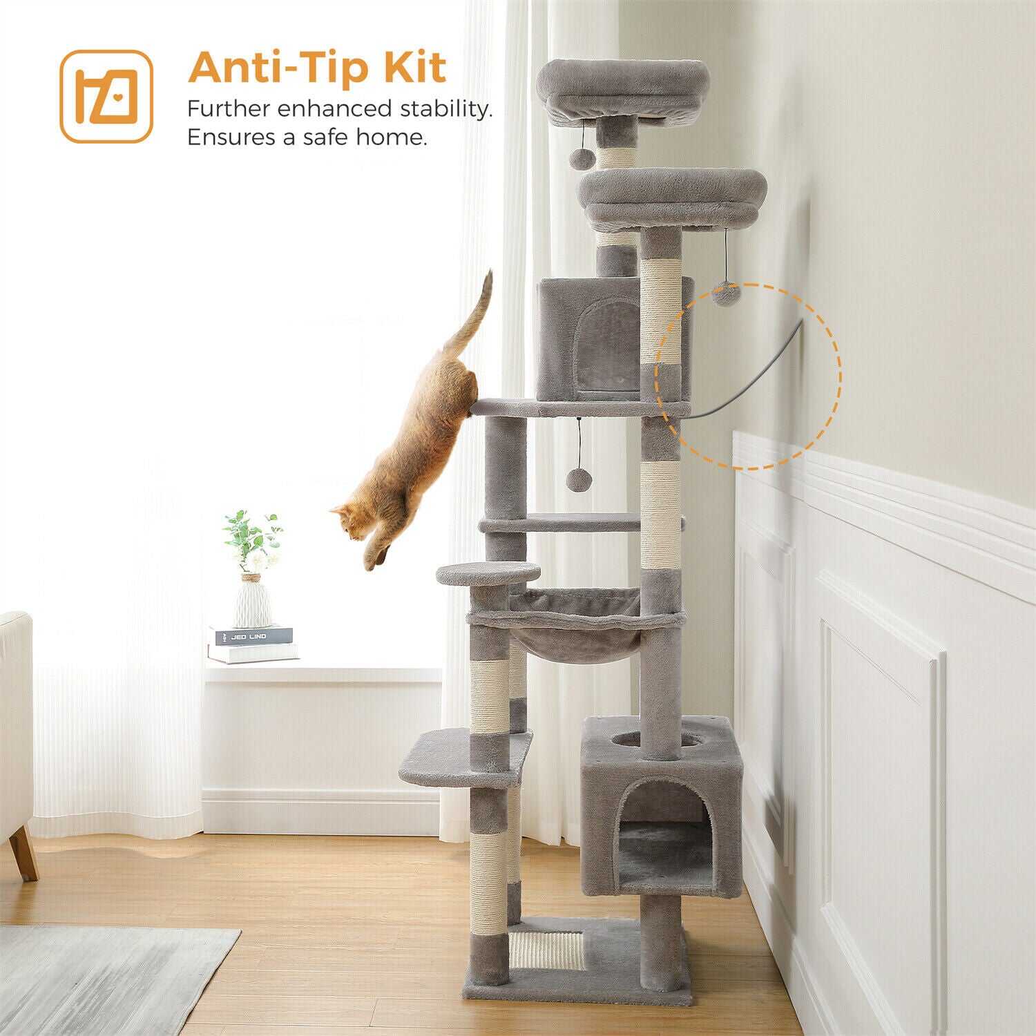 184cm Multilevel Cat Scratching Tower/ Tree