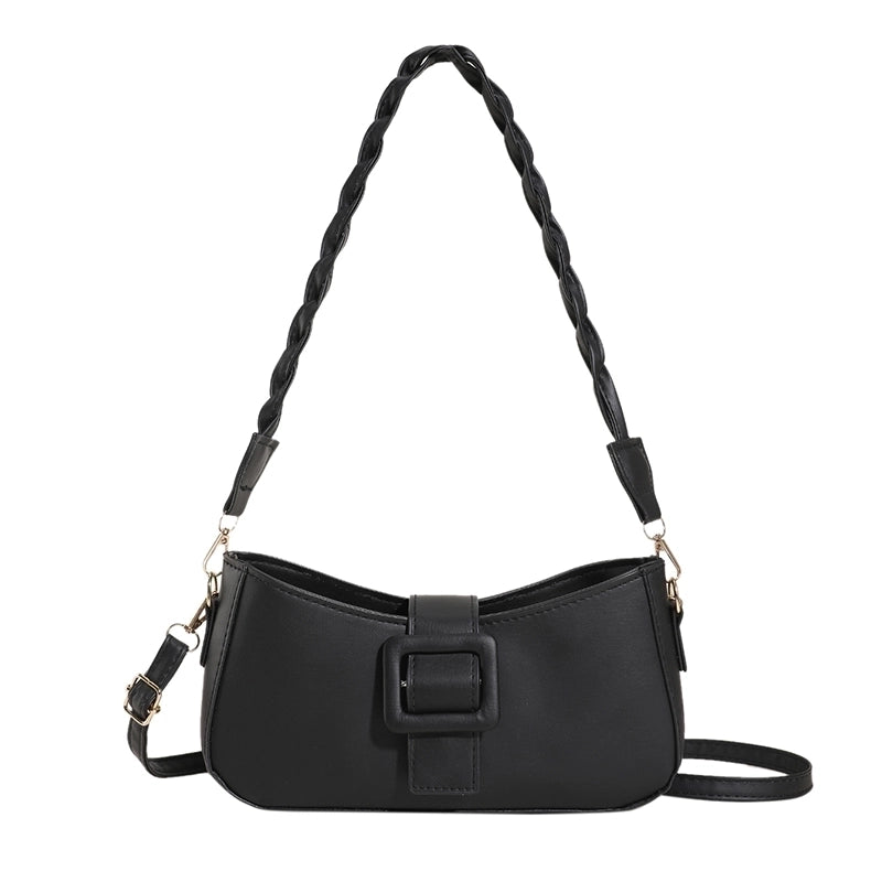 Women's Pu Leather Solid Color Elegant Zipper Shoulder Bag