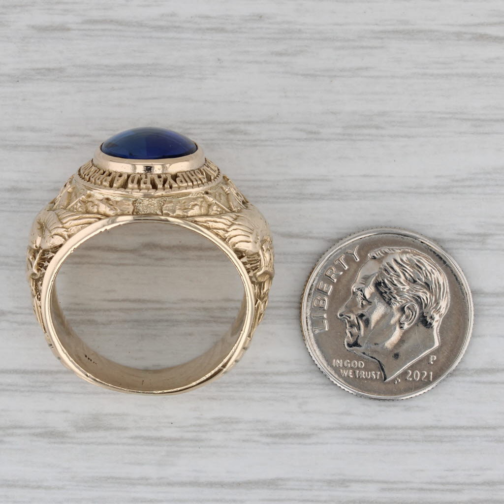 Norfolk Naval Shipyard Apprentice School Ring 10k Gold Lab Created Sapphire