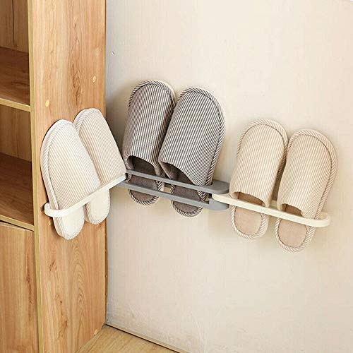 WALL MOUNTED FOLDABLE SLIPPER RACK AND TOWEL HOLDER