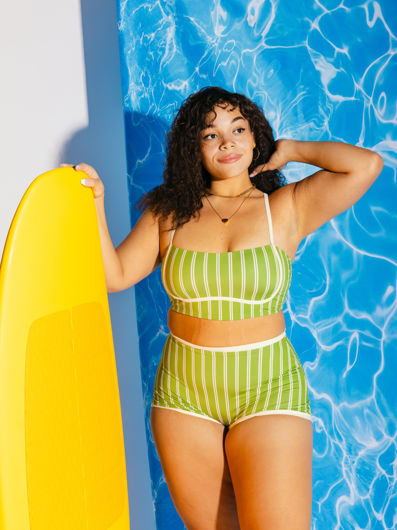 Bandeau With Piping Top