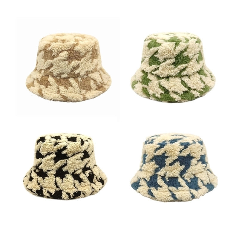 Women's Retro Color Block Flat Eaves Bucket Hat