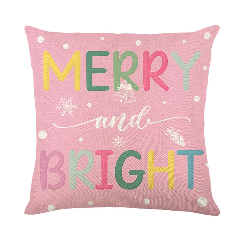 Cute Christmas Tree Snowflake Linen Pillow Cases Couch & Sofa Decor