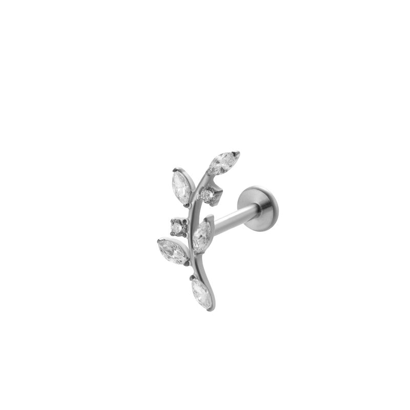 1 Piece Ear Cartilage Rings & Studs IG Style Vintage Style Leaves Heart Shape Bee Pure Titanium Plating Inlay Zircon