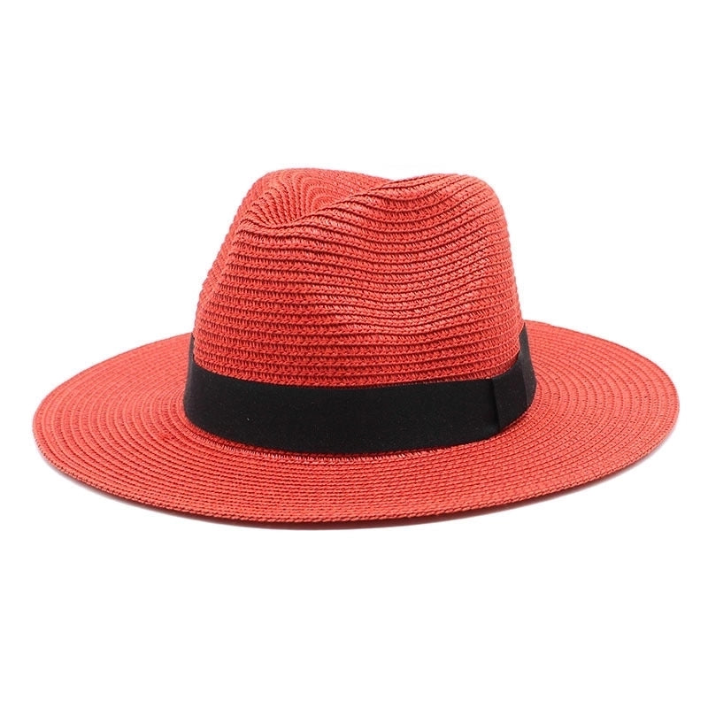 Unisex Minimalist Solid Color Flat Eaves Fedora Hat