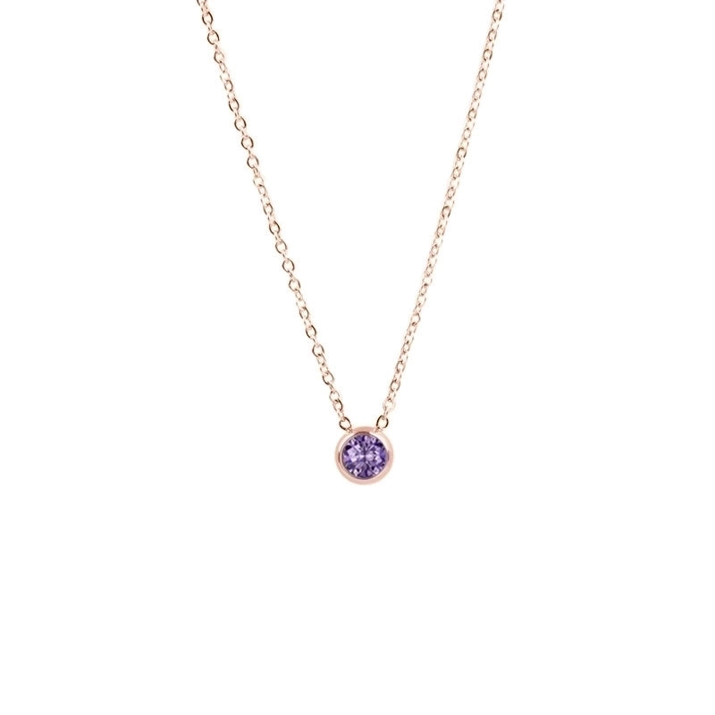 1 Piece Lady Round Stainless Steel Titanium Steel 18k Gold Plated Zircon Pendant Necklace