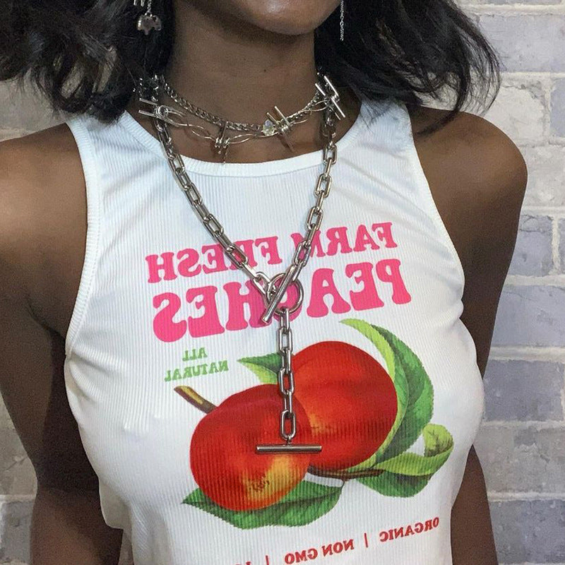 Farm Fresh Peaches Ribbed Top