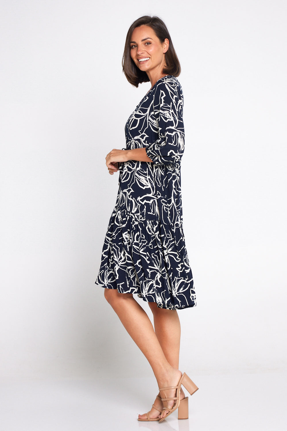 Delaney Dress - Navy Floral