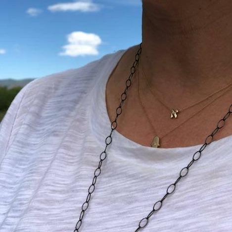 14k Gold Hebrew Initial Necklace - Yellow Gold or White Gold