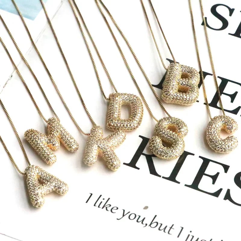 🔥Last Day 49% OFF-Diamond Bubble Letter Necklace