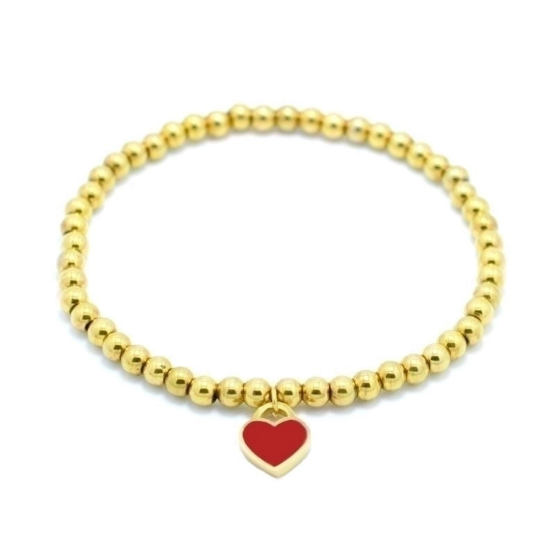 2 Pieces Basic Modern Style Heart Shape Stainless Steel Plating 18k Gold Plated Bracelets