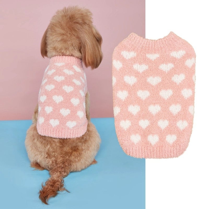Cute Mohair Valentine'S Day Heart Shape Pet Clothing