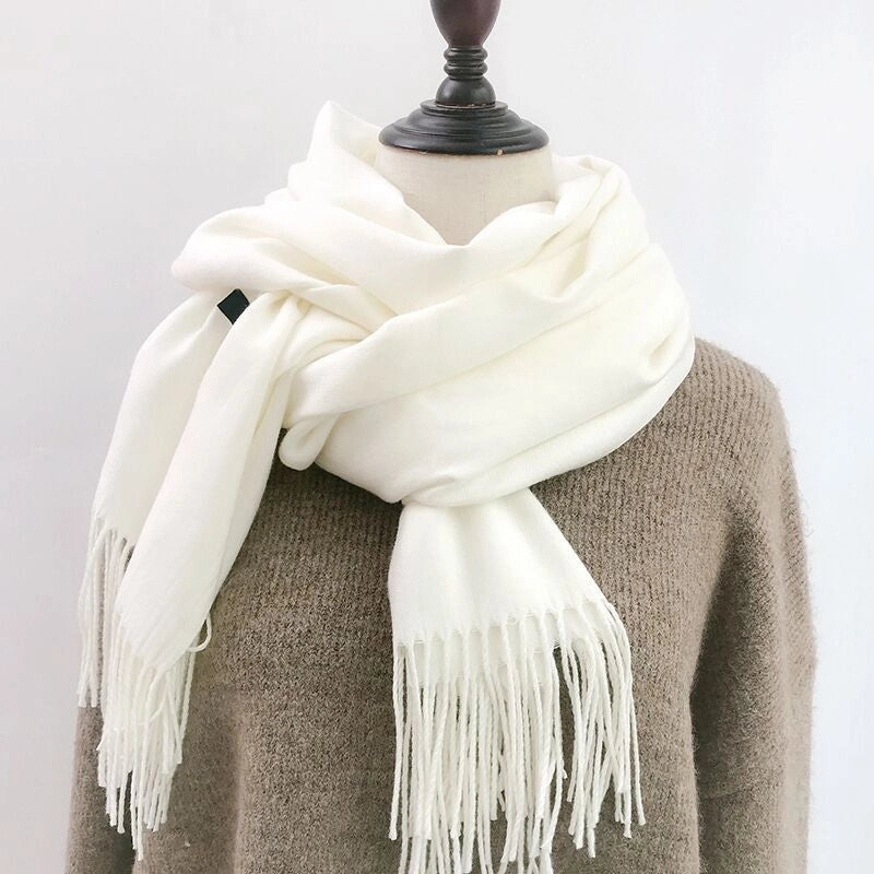 Double-sided Cashmere-like Autumn And Winter Couple Mid-length Warm  Sweet Women's Scarf Shawl