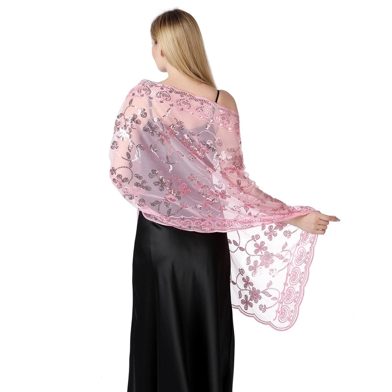 Hot New Arrival Sequin Shawl Wedding Dress Evening Dress Cheongsam Shawl Bridesmaid Shawl Scarf Women