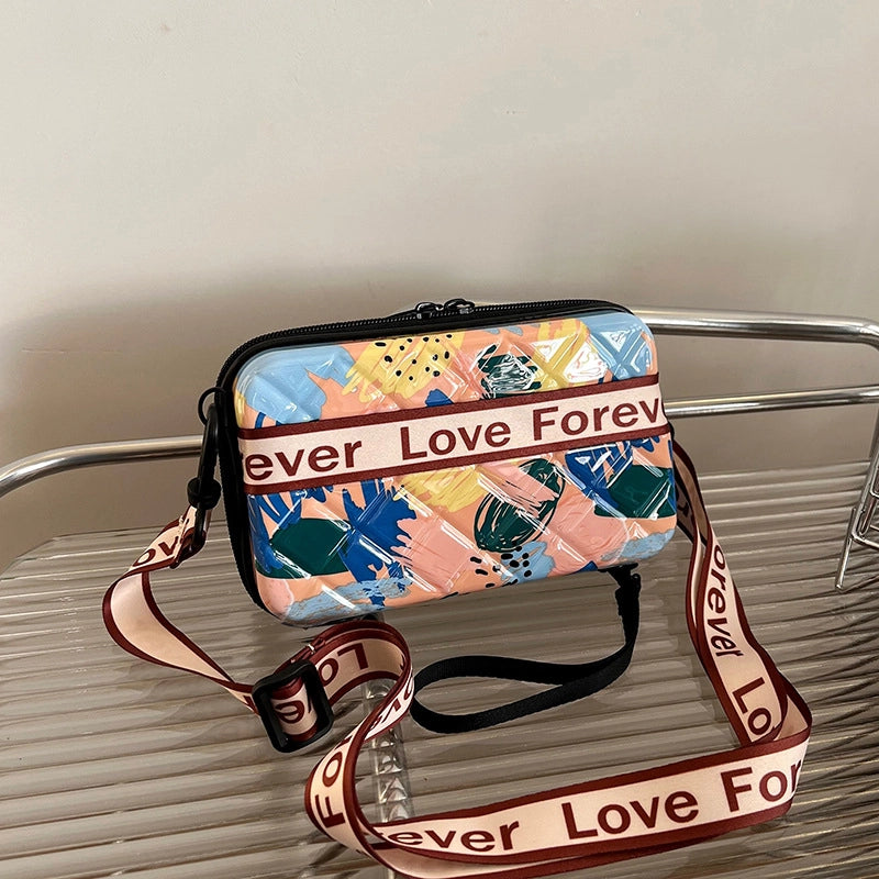 Women's Medium PVC Letter Polka Dots Butterfly Streetwear Square Zipper Square Bag