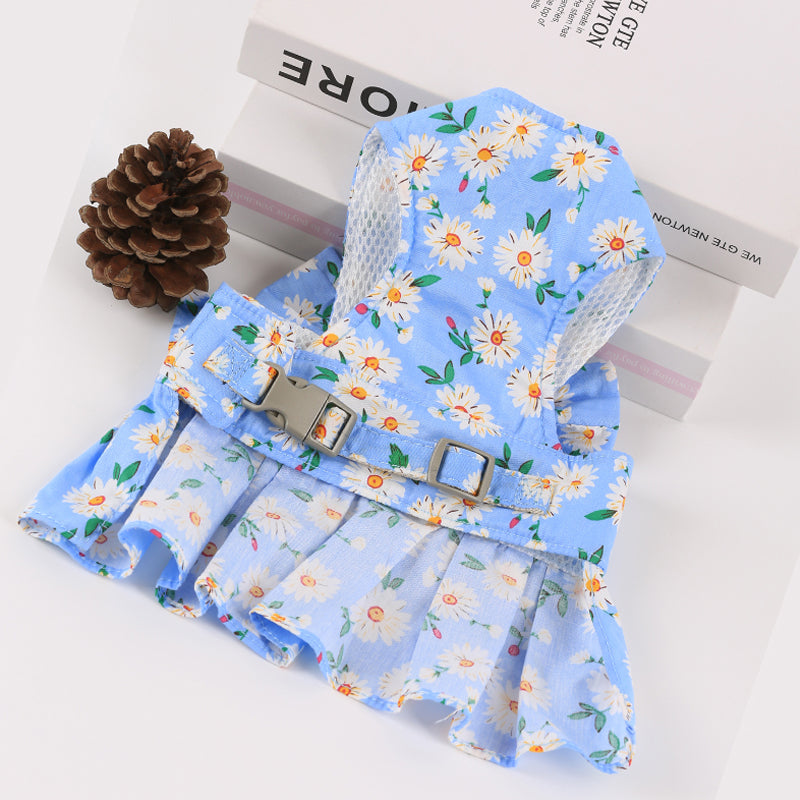 Floral Puppy Dress&Leash Set