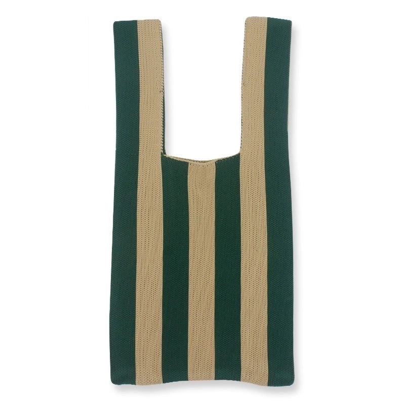 Women's Basic Stripe Polyester Shopping Bags