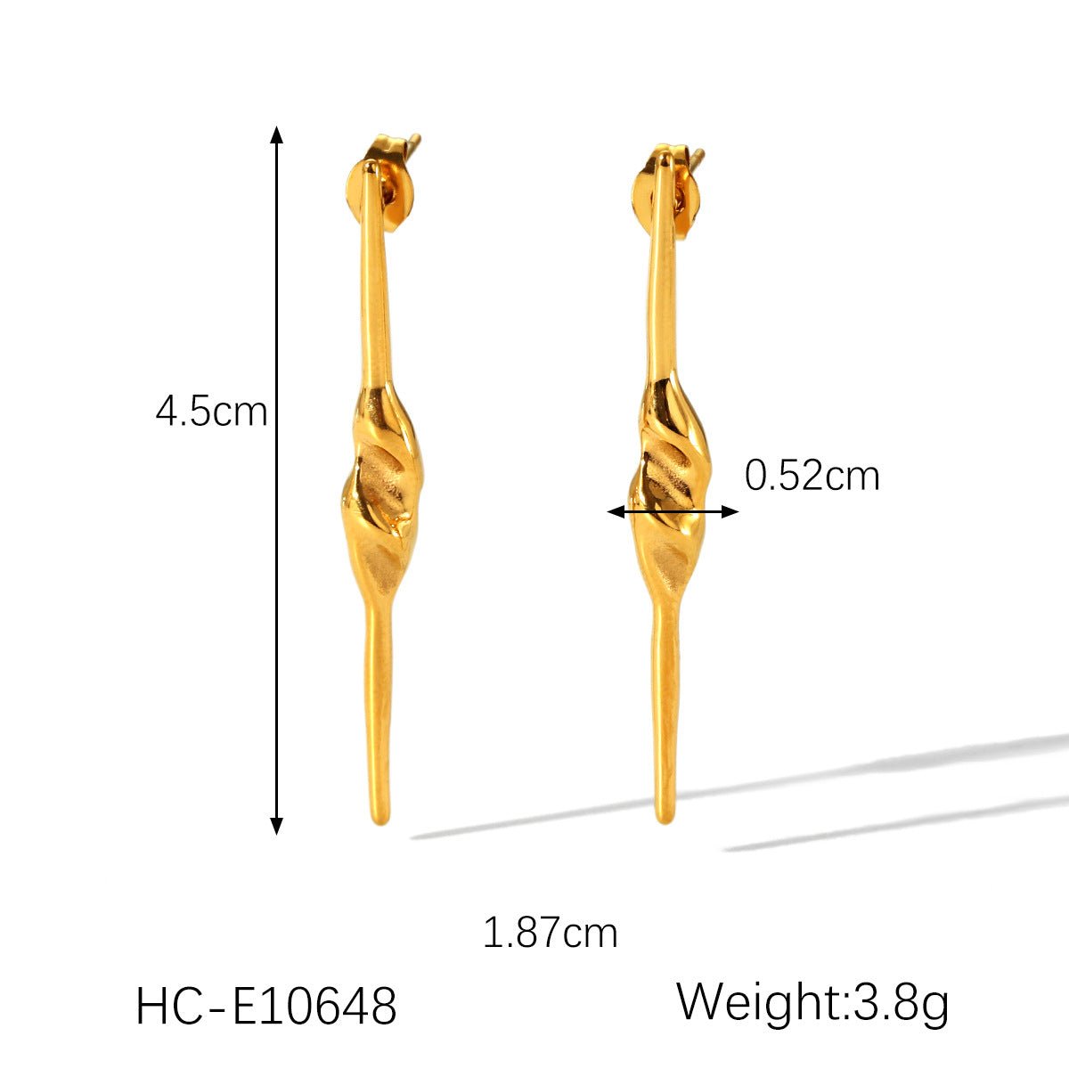 Niche Design Cast Stainless Steel Earrings Female Geometric Earrings Titanium Steel Tassel Earrings