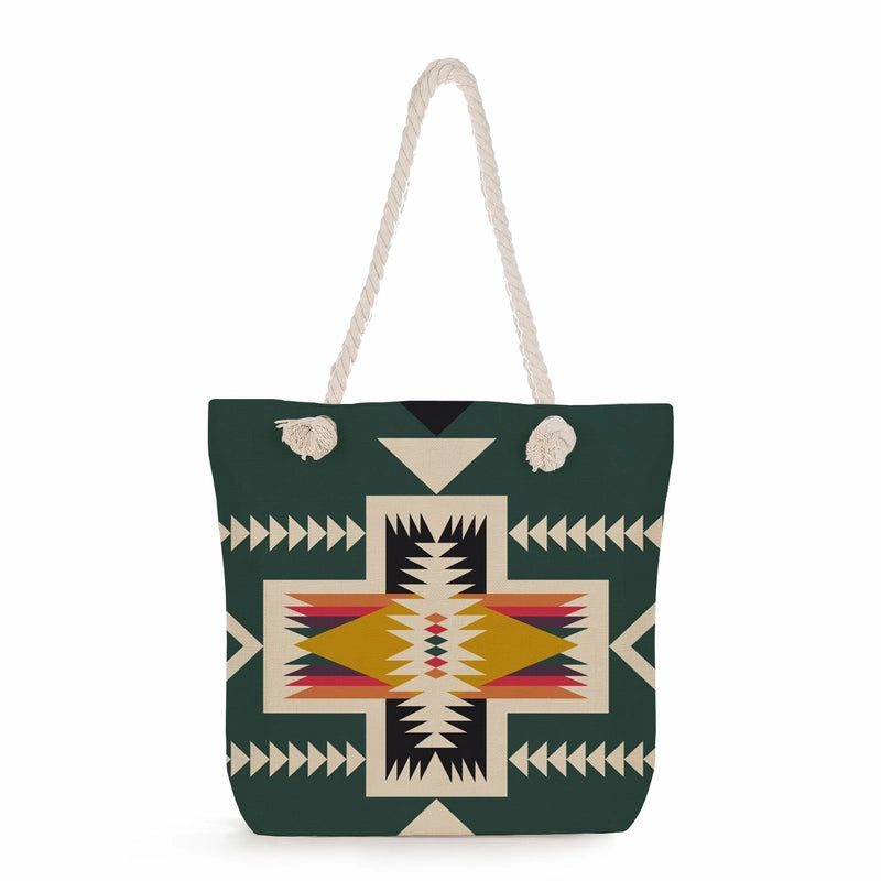 Geometric Printing Tote Bag Student Book Storage Shoulder Bag Large Capacity Handbag