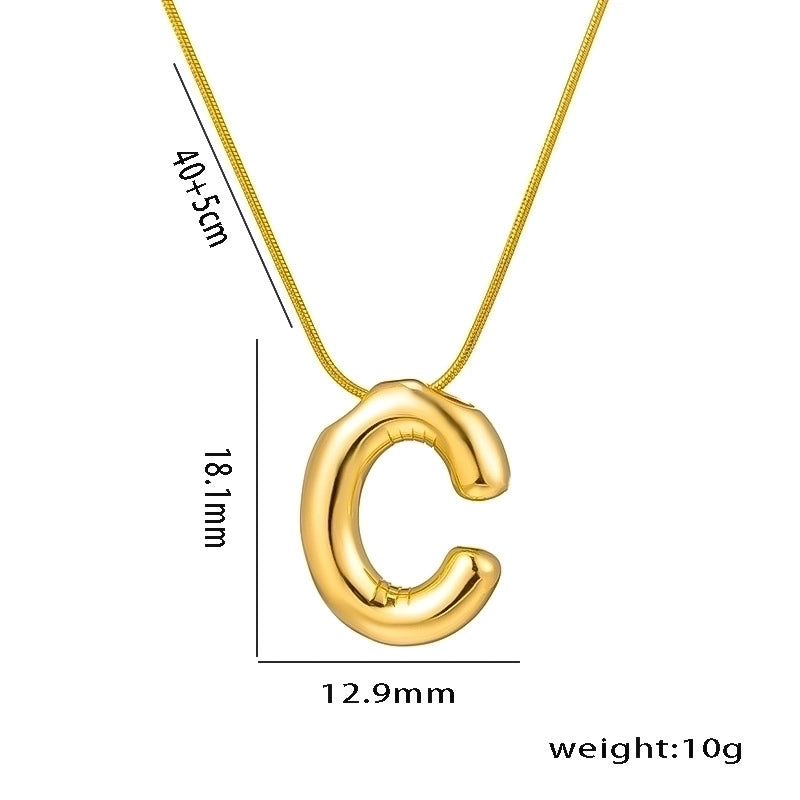 Titanium Steel Minimalist Letter Plating Pendant Necklace
