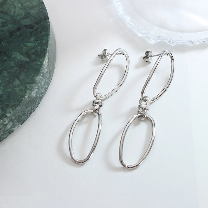 Minimalist Knot 304 Stainless Steel 18K Gold Plated Plating Bracelets Earrings Necklace