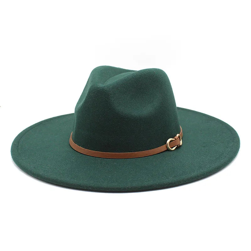 Fashion Autumn And Winter New Black Woolen Hat Jazz Hat For Men And Women 9.5cm