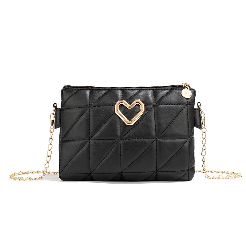 Women's Medium Pu Leather Solid Color Streetwear Square Zipper Shoulder Bag