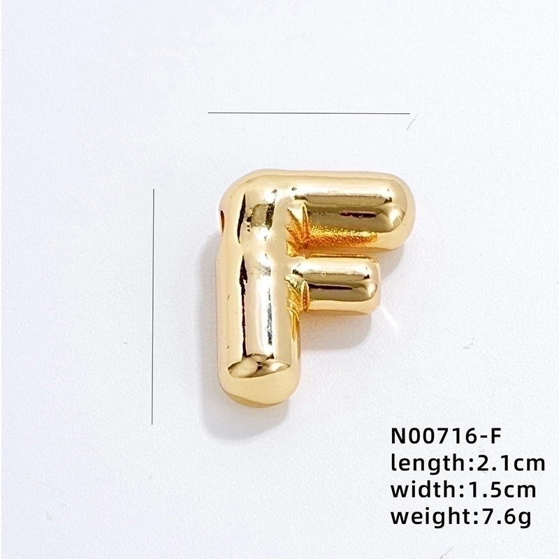 304 Stainless Steel Copper Gold Plated IG Style Minimalist Polishing Plating Letter Charms
