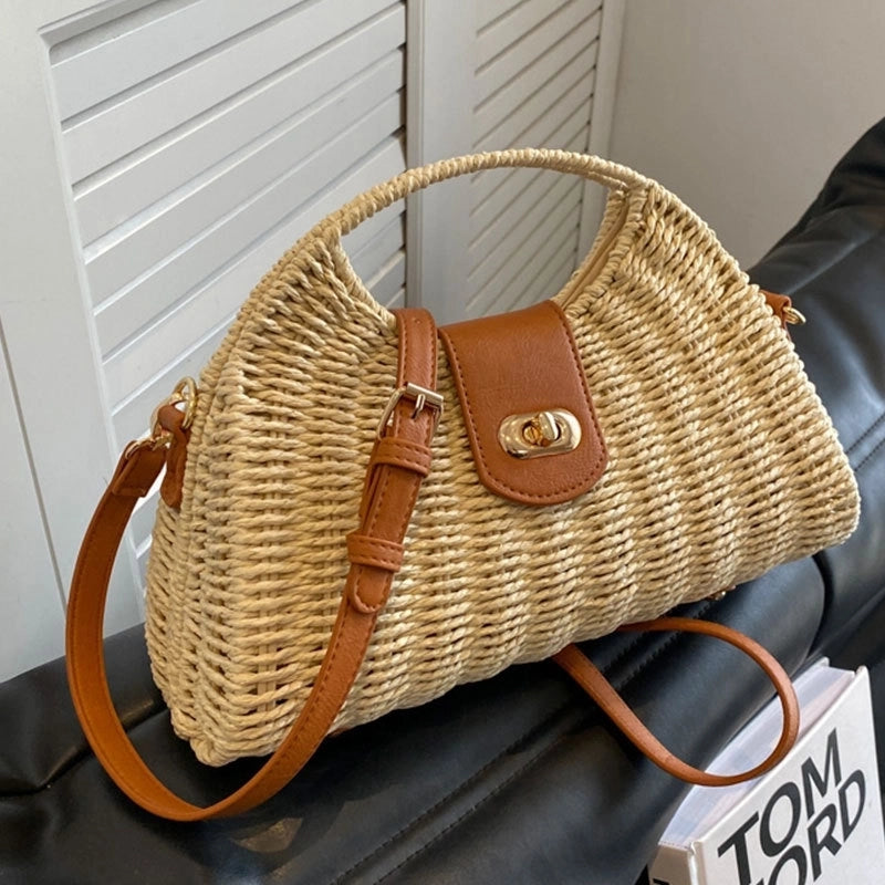 Women's All Seasons Straw Vacation Handbag