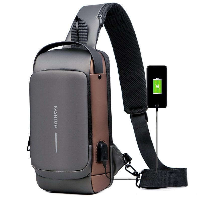 USB charging sport sling  Anti-theft shoulder bag