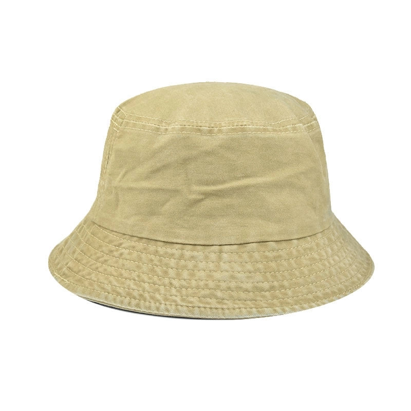Unisex Minimalist Solid Color Wide Eaves Bucket Hat