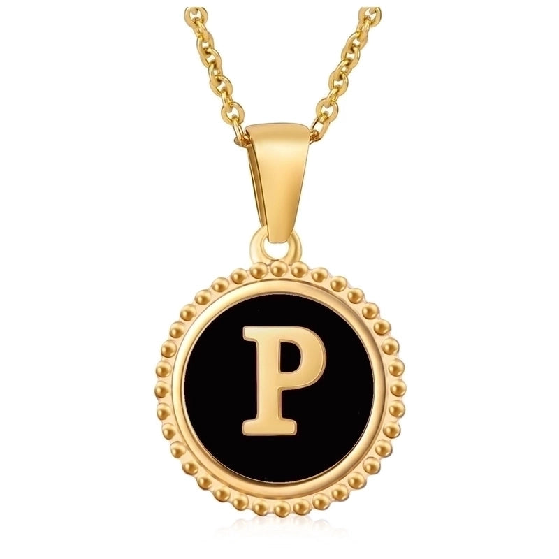 Stainless Steel Fashion Enamel Plating Letter Pendant Necklace