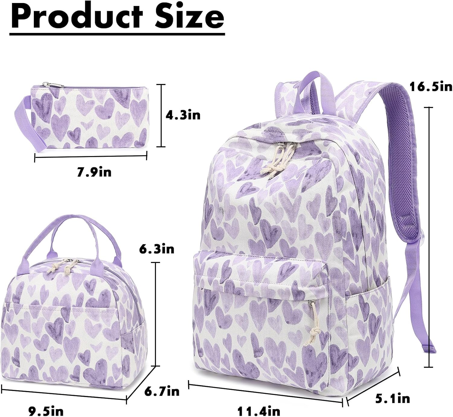 Bluboon School Backpack Teens Girls Boys Kids School Book Bags with Lunch Box Pencil Bag