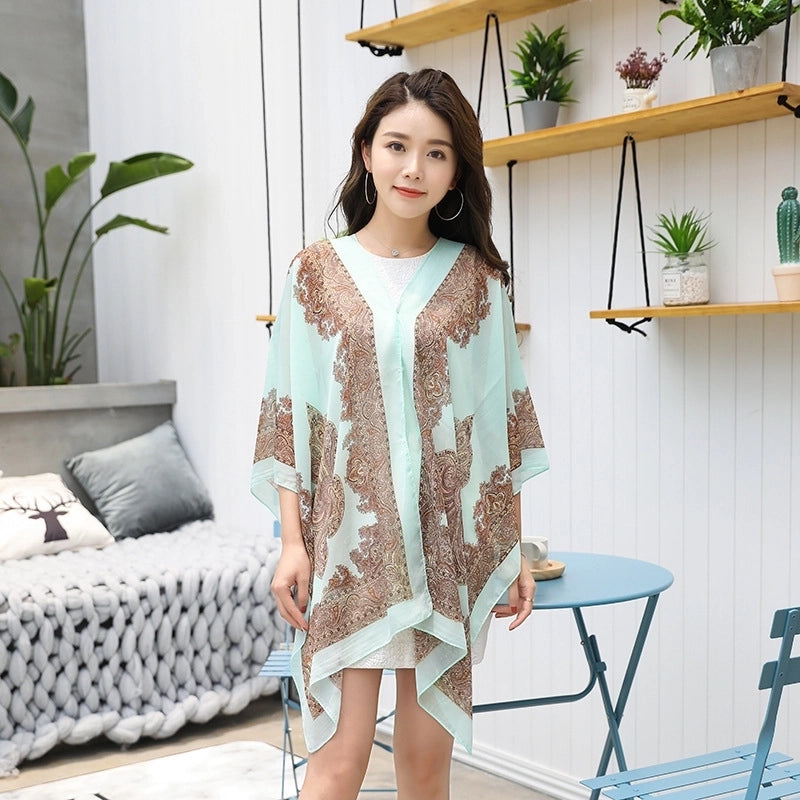 Women's Minimalist Printing Satin Silk Scarf