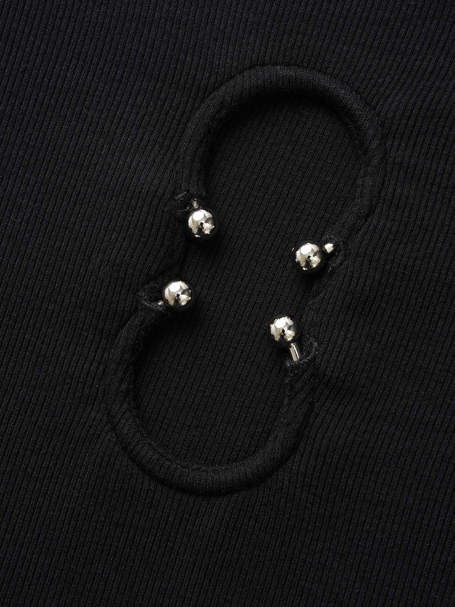 Metal Detail Keyhole Split Hem Dress