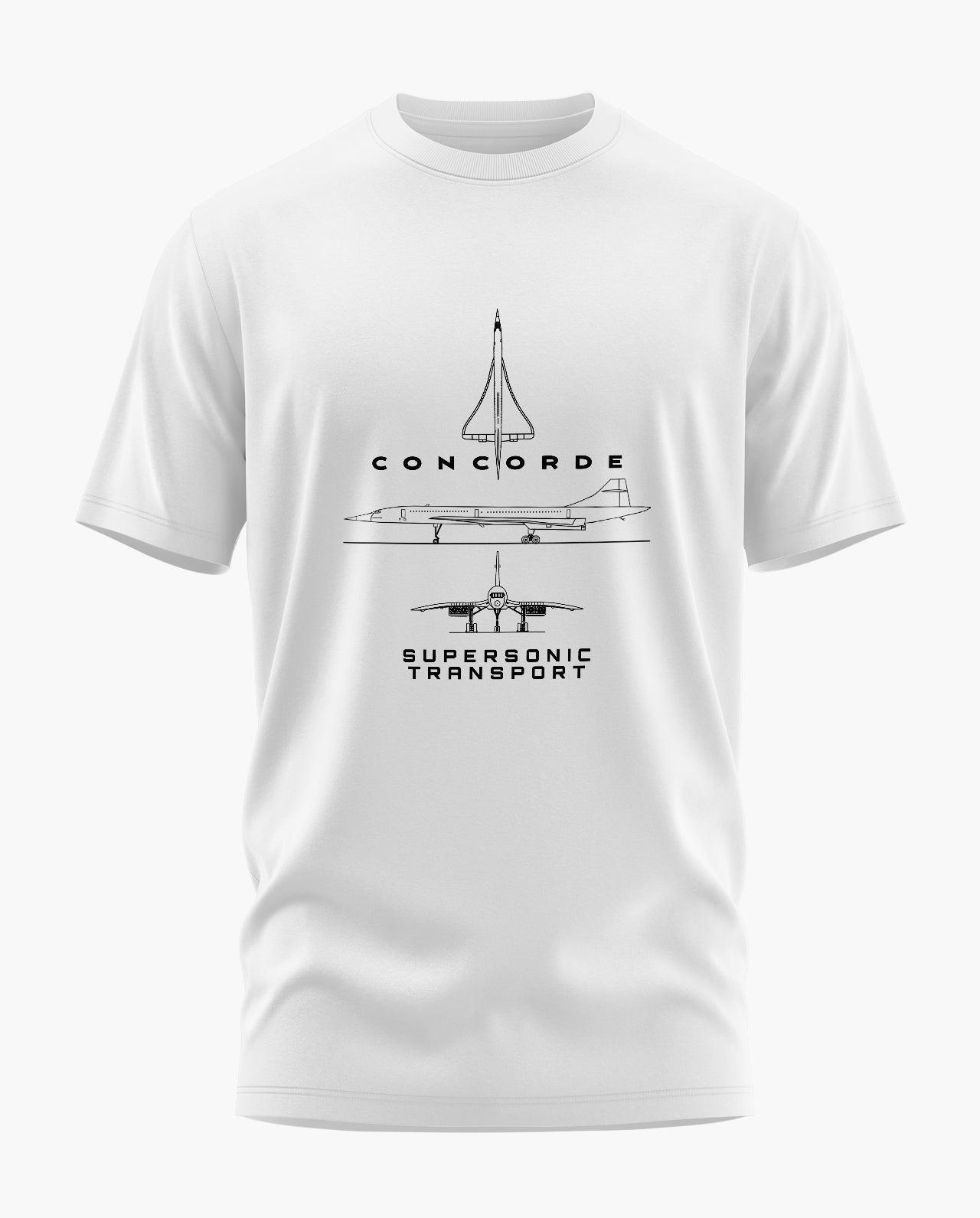 Concorde Blueprint Supersonic Transport T-Shirt