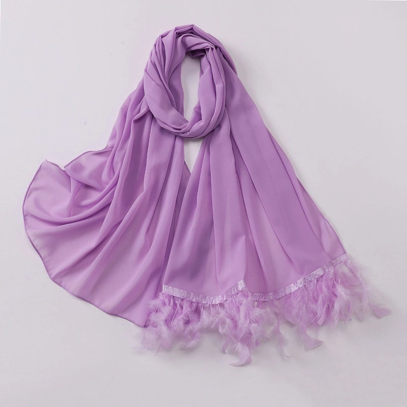 Women's Sweet Solid Color Polyester Scarf