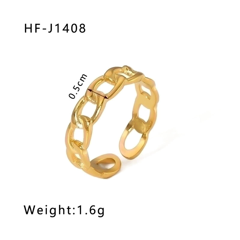 Stainless Steel 18K Gold Plated Modern Style Plating Geometric Open Rings
