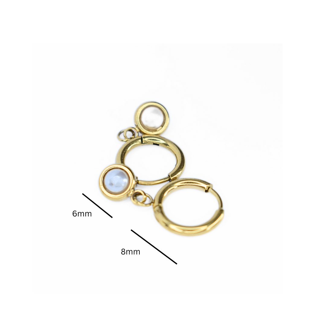 Framed pearl hoop - Gold