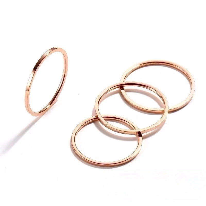 Fashion Circle Titanium Steel Rings Plating Stainless Steel Rings