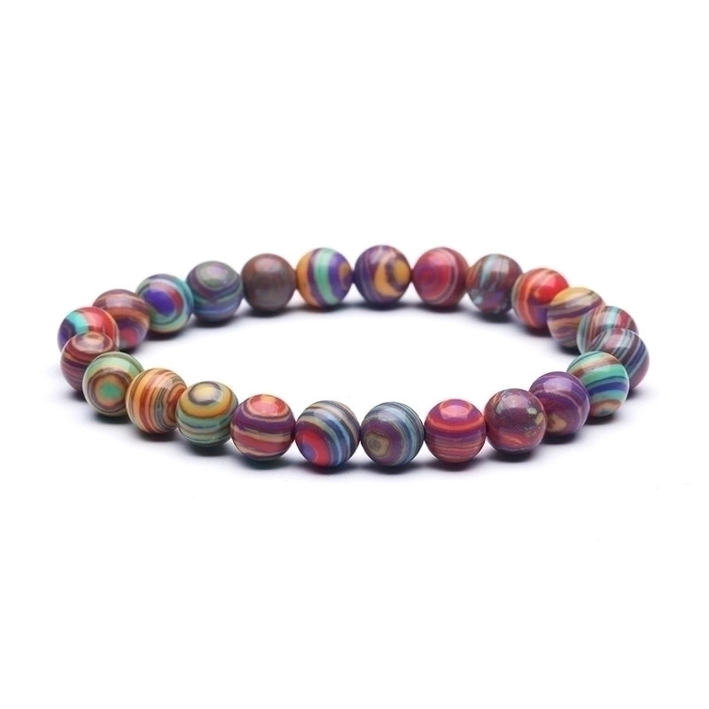 Fashion Natural Stone Malachite Colorful Bracelet