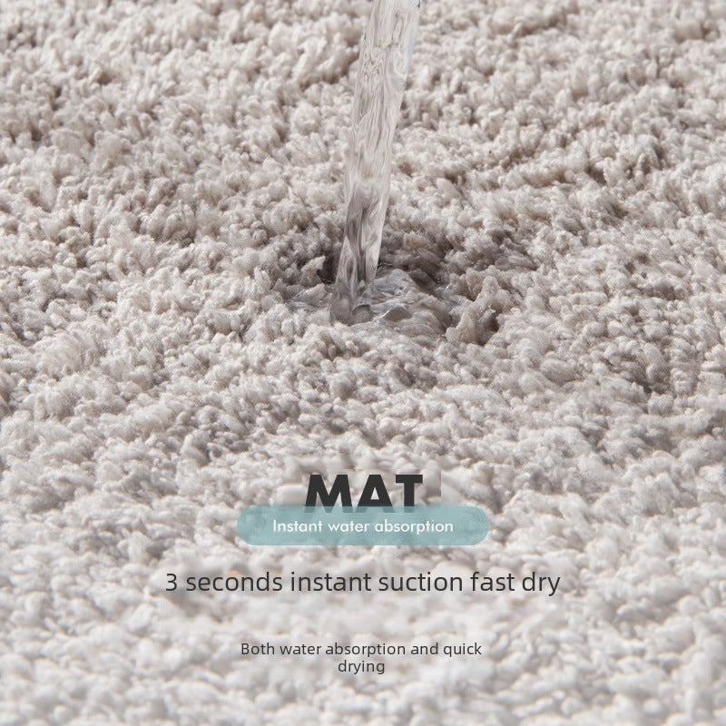 Household Bathroom Door Mat Solid Color Simple Bathroom Absorbent Non-Slip Mat Spot Thickened Fiber Floor Mat