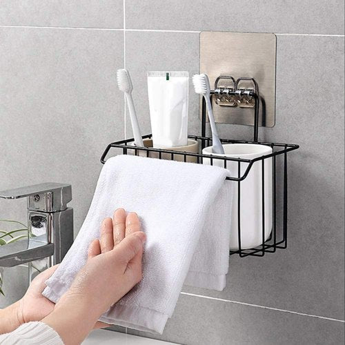 Sink Caddy Organizer Metal Sponge Holder Rack Drain Rack Basket for Kitchen .Towel Rack