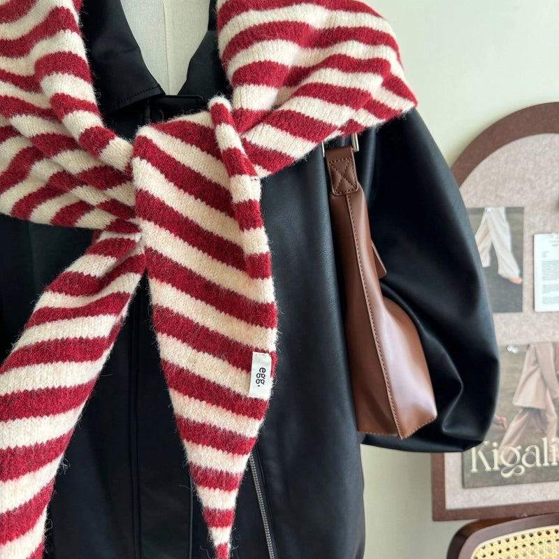 Women's Vacation Minimalist Stripe Blended Bevel Angle Shawl