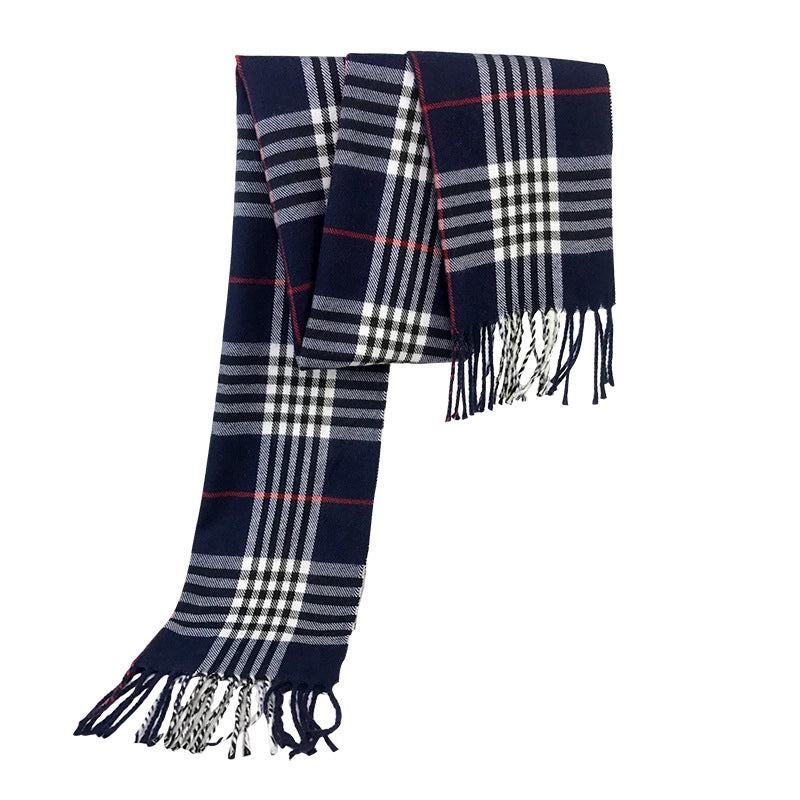 Autumn And Winter New Tassel Men's Scarf Double-sided Cashmere Scarf Long Tassel Warm Lovers Scarf