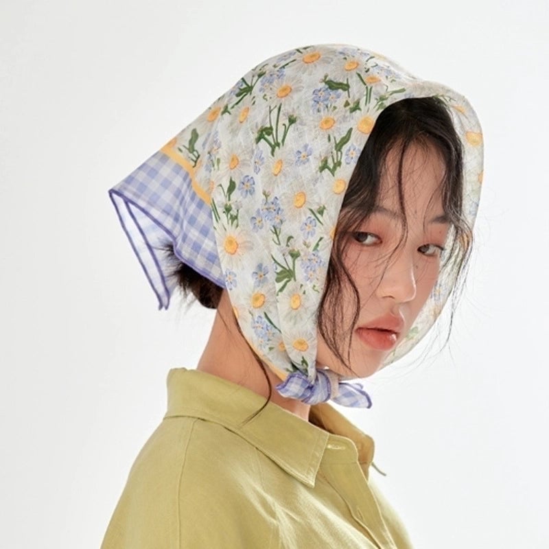 Women's Elegant Sweet Pastoral Printing Cotton Blend Printing Silk Scarf